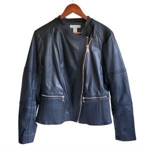 H&M Faux Leather Jacket Black Women's 14 Vegan Moto